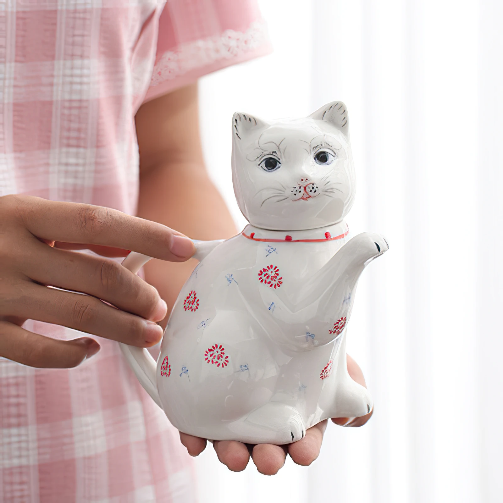 セラミックティーポット水器猫ケトル磁器フラゴンポットドリンク