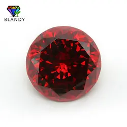 Free Shipping MOQ=1pc 18~65mm Round Brilliant Cut Red CZ Stones 5A Quality Orange Color Cubic Zirconia Stone Synthetic Gems