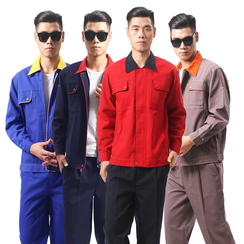 

Autumn Thick Long Sleeve Work Uniforms Welding Suits Abrasion Dirt Resistant Factory Workshop Mechanical Coveralls Jacket+pants