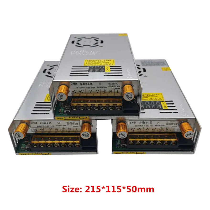 Chix 480W 5 v12v 24V 36V 48V 60V 160V 80V 120v 220V regulowany zasilacz cyfrowy Displa zasilacz LED DC