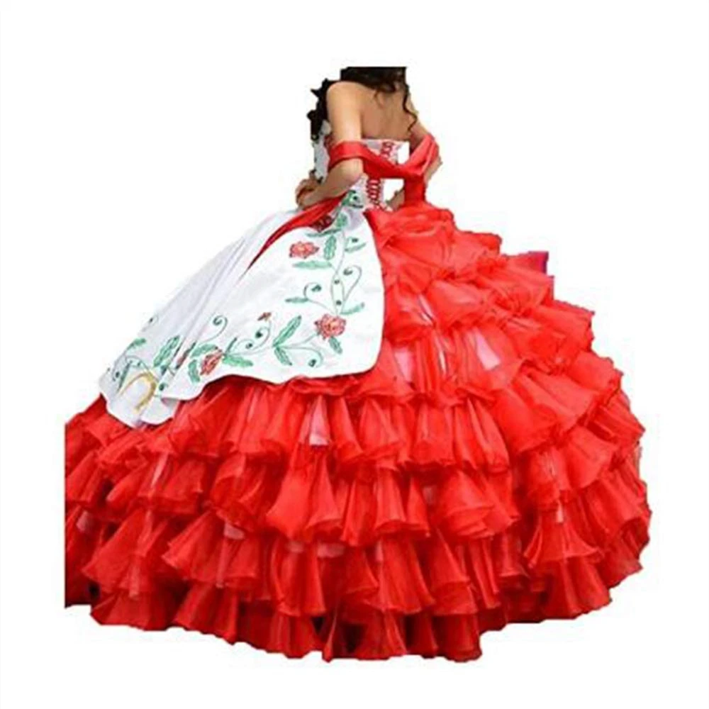 BM Embroidery Quinceanera Dresses Ball Gown Off Shoulder Long Sweet 16 Celebrity Party Gowns Vestidos De 15 Anos BM849