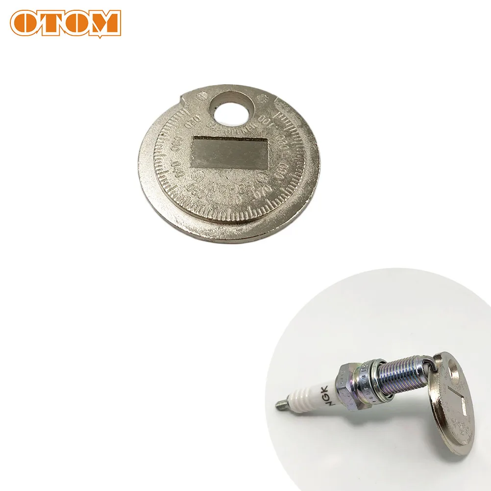 

OTOM 1 Pcs Ignition Spark Plug Gap Gauge Tool Caliber Measurement Coin-Type 0.6-2.4mm Range Steel Feeler Universal Accessories