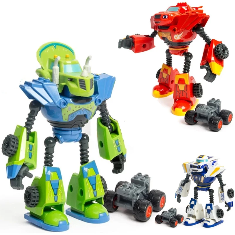 Monsters Machines Car Toys Blaze Cartoon Model Plastic/Alloy Deformed Action Figures Robot Anime Game Kids Toys Birthday Gifts