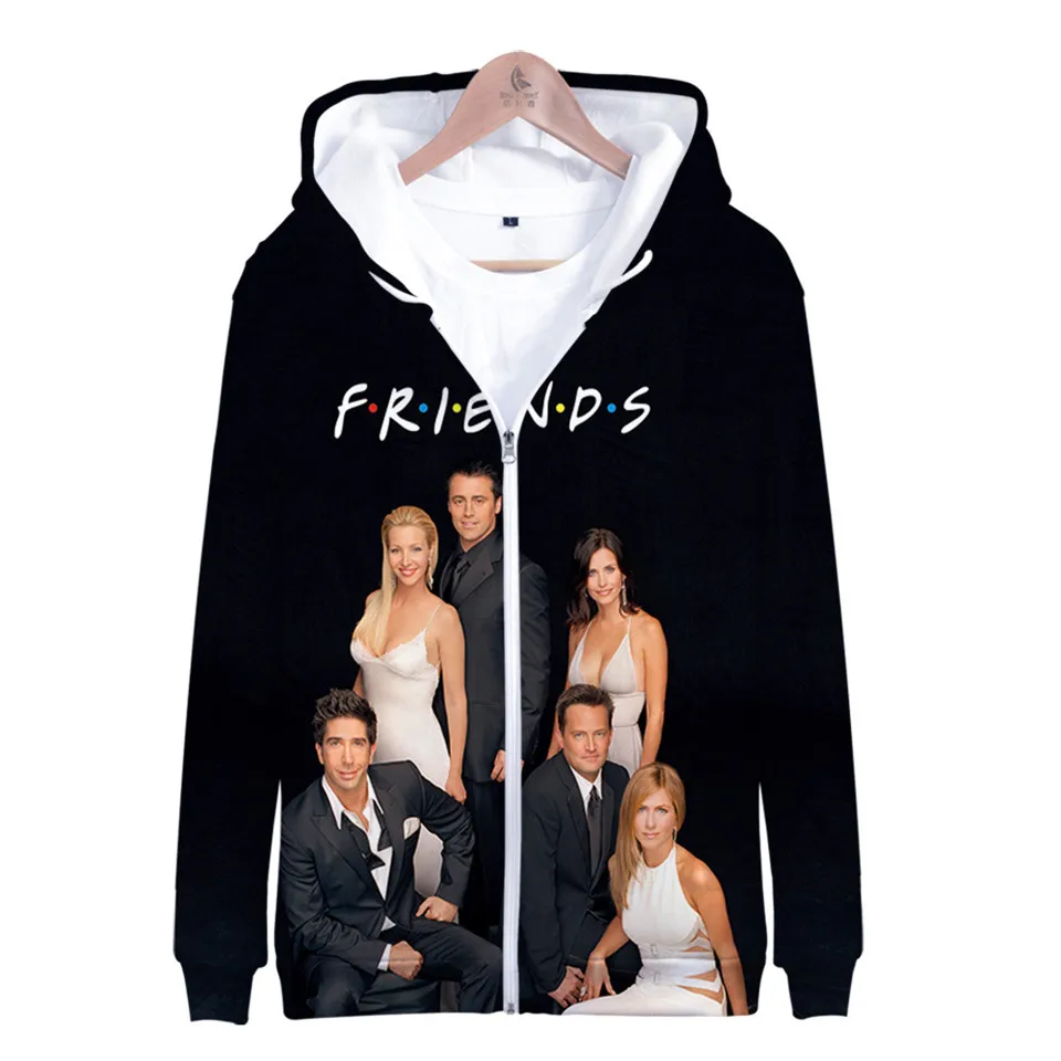 FRIENDS 3D Printed Hoodies Women/Men TV Show I\'ll Be There for You Hoodie Sweatshirt Fashion Fleece Warm Jacket Coat 4XL Clothes