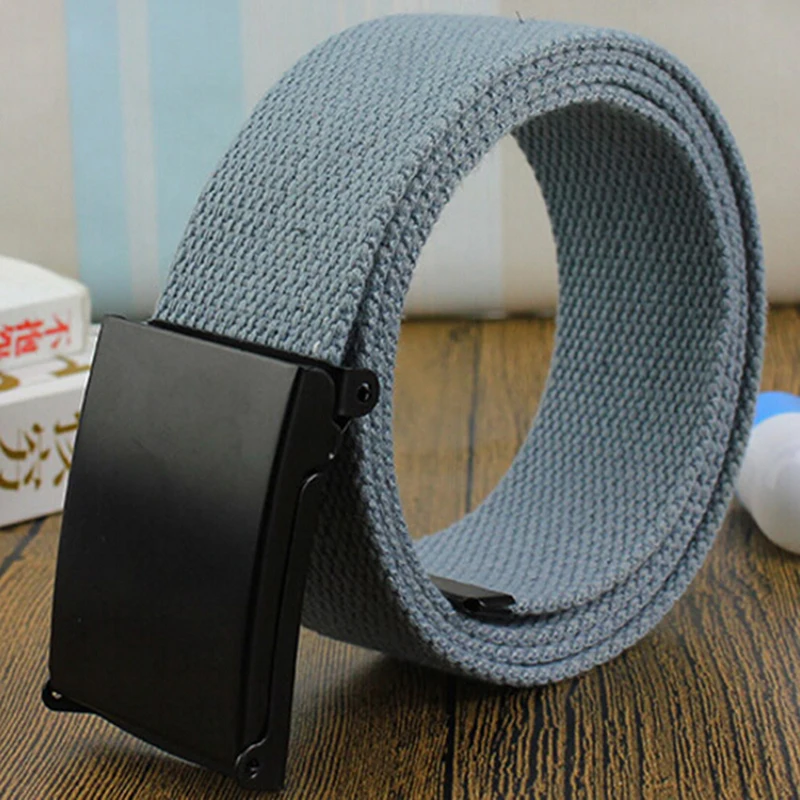 Mens Belts Fashion New Unisex Trousers Belts Canvas Belt Breathable Outdoor Tactical For Jeans Adjustable Waist Belt 120cm