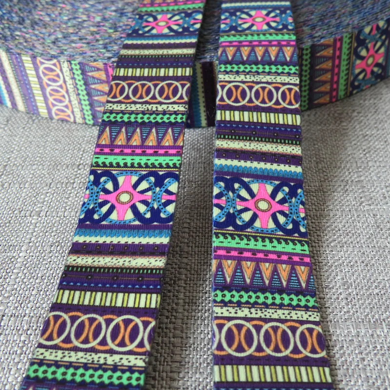 

50 Yards Width 25mm Ethnic Style Webbing Luggage Belt Straps Dog Pet Collar Leash Harness Backpack Bag Garment DIY Accessories