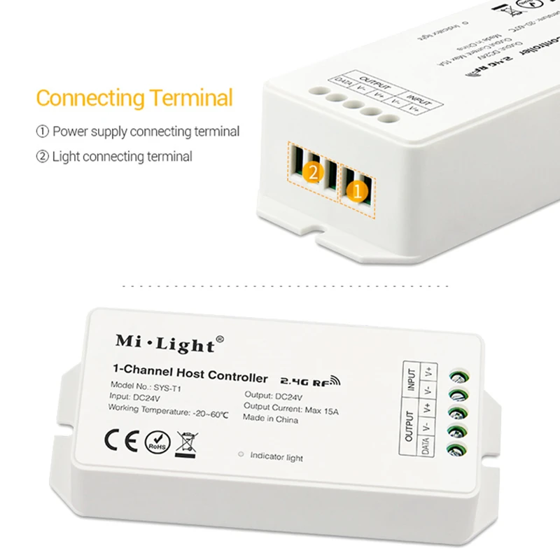 Imagem -04 - Miboxer-controlador Principal de Canal Dc24v 15a 2.4ghz Controle Remoto rf App Dmx512 Alexa Compatível com Série Mi-light Sys