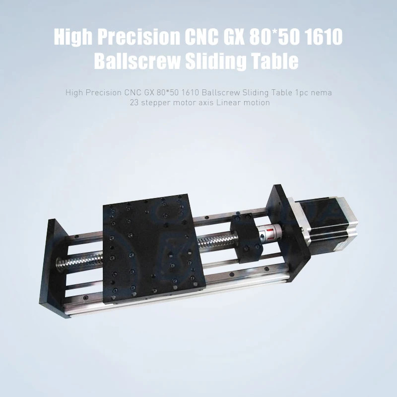 

High Precision CNC GX 80*50 1610 Ballscrew Sliding Table 1pc nema 23 stepper motor axis Linear motion