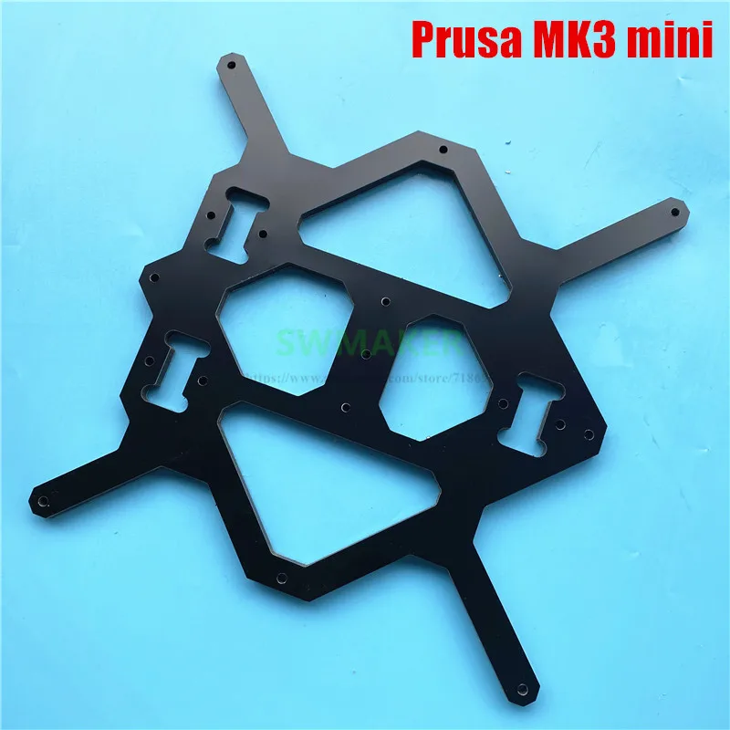 Black Prusa i3 MK3 mini 6mm thick Aluminium composite Y carriage heated bed support plate DIY MK3 MINI 3D printer