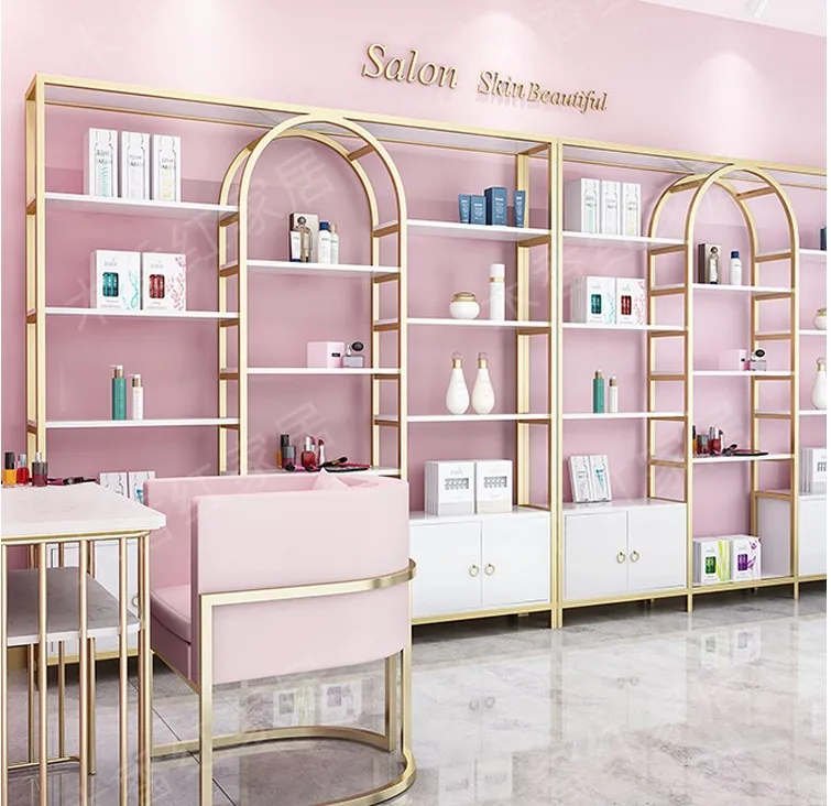 Cosmetics display shelf beauty salon product display cabinet cosmetics skin care shop storage shelf display shelf jewelry shelf