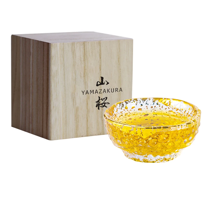 Imagem -05 - Chamvin 50ml Nicho Japonês-estilo Folha de Ouro Resistente ao Calor Vidro Chá Mestre Copo de Cristal Verde Esmeralda