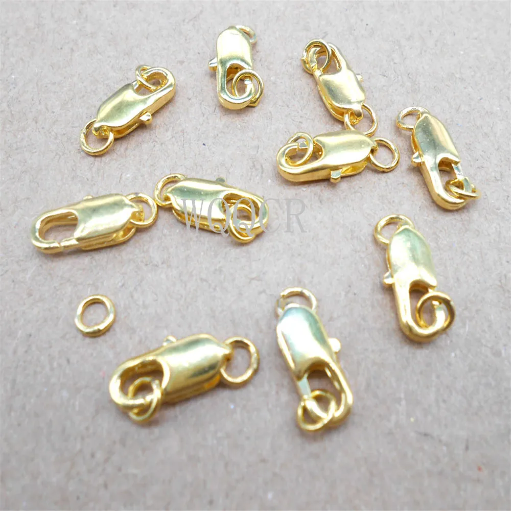 18K Gold Jewelry Large 12X5MM Discovery Necklace Bracelet Lobster Clasp Jewelry Accessories 20PCS