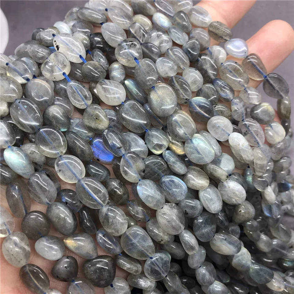 Blue Gray Labradourite Bead Natural Loose Stone Semi Precious Irregular