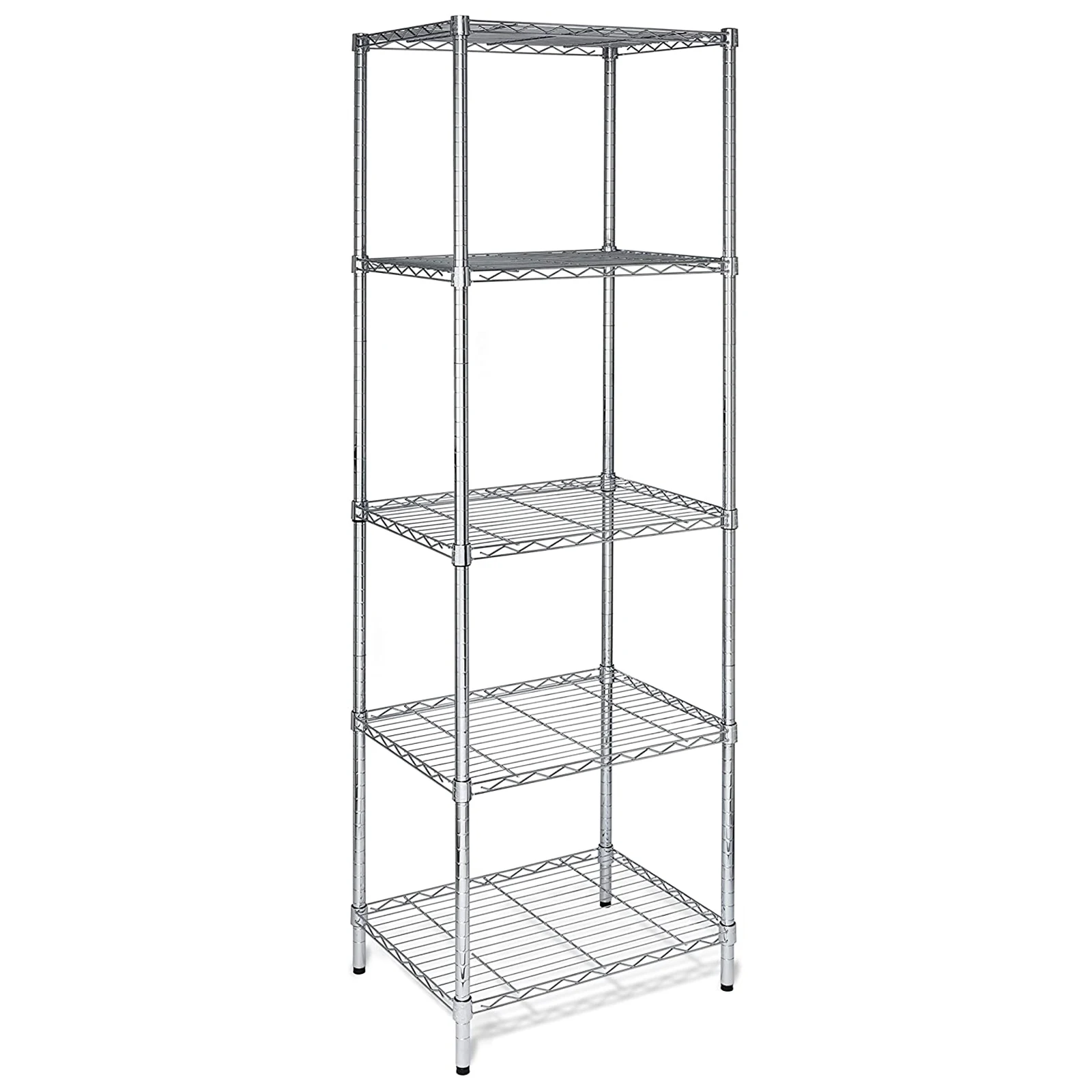 55x45x180CM 5-Tier Adjustable Steel Shelving Rack Unit Chrome[US-Stock]