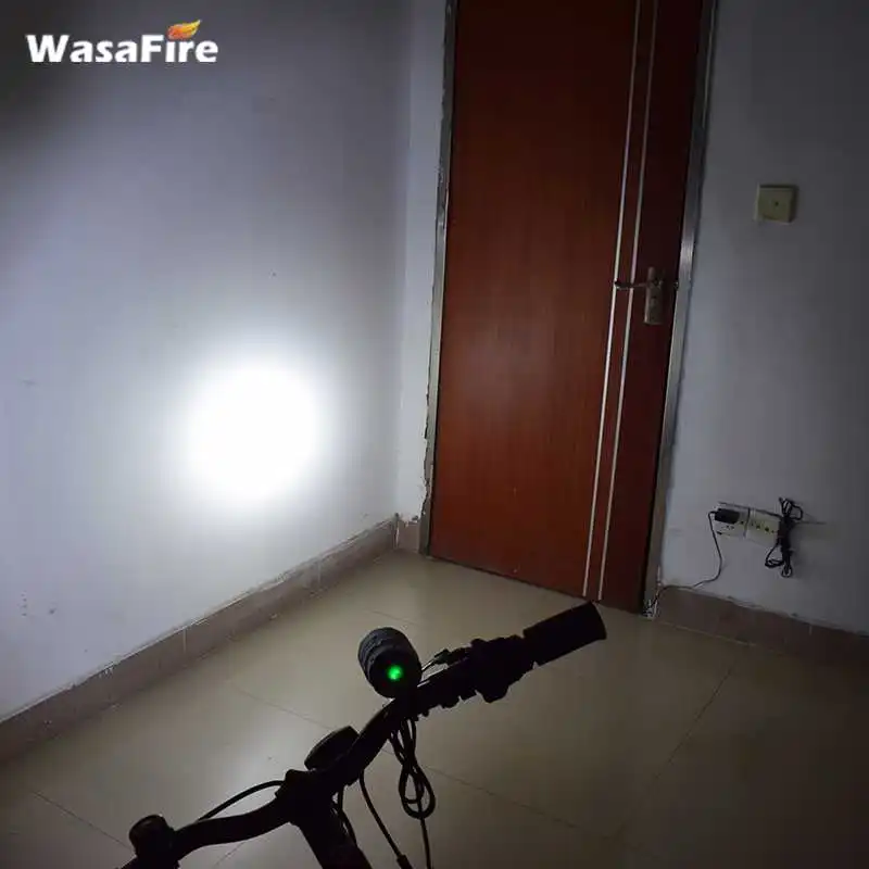 WasaFire 5200lm 4* T6 LED Bike Light Waterproof Bicycle Headlight 3 Modes Bike Front Lights with 8.4v 18650 Battery Pack