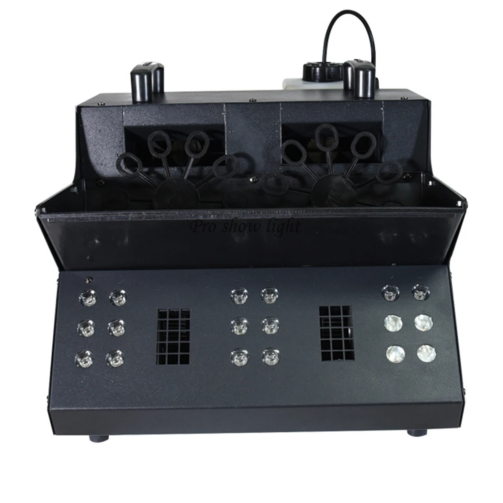 18X3W RGB 3IN1 LED Two Wheel Bubble Machine Stage Fog Machine DMX Control 1500W LED Effect Bubble Smoke Machine Dj Equipments