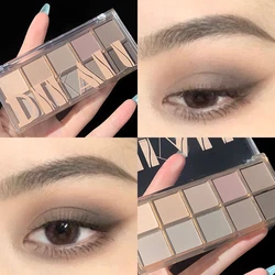 10 Colors Matte Eyeshadow Palette Glitter Sequins Waterproof Shimmer Eye Shadow Cosmetic Brown Gray Eyeshadow Makeup Pallete