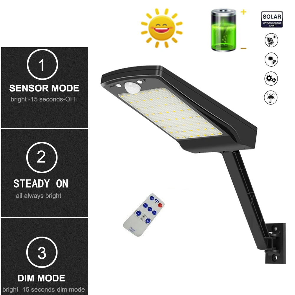 Solar led garden lights outdoor Security Wall  racket Street  3 Mode Waterproof PIR Motion Sensor Garden path Lamp#