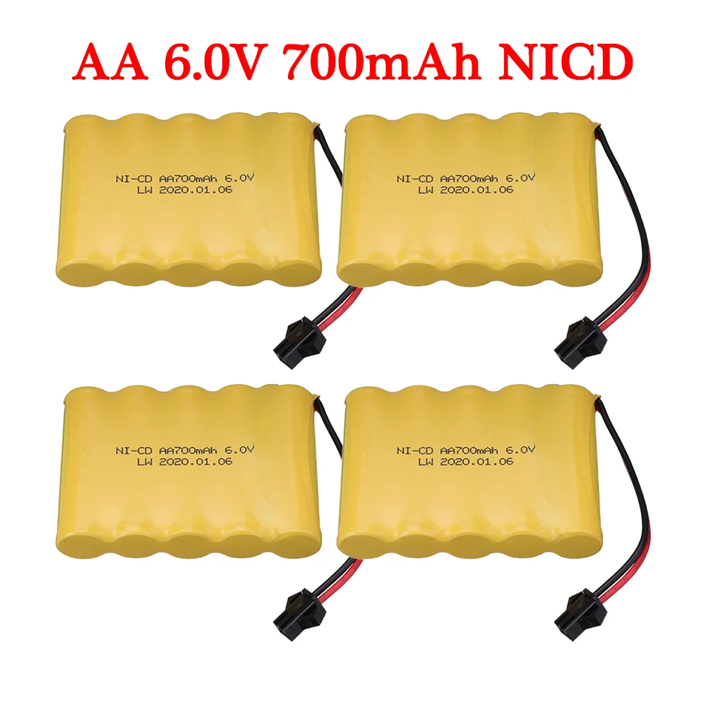 1/2/3/5pcs 6v AA NICD Battery Pack For Remote Control Toy Car EC Boats GUN RC TANKS RC Trucks RC Trains 6V 700mAh Ni-CD Battery