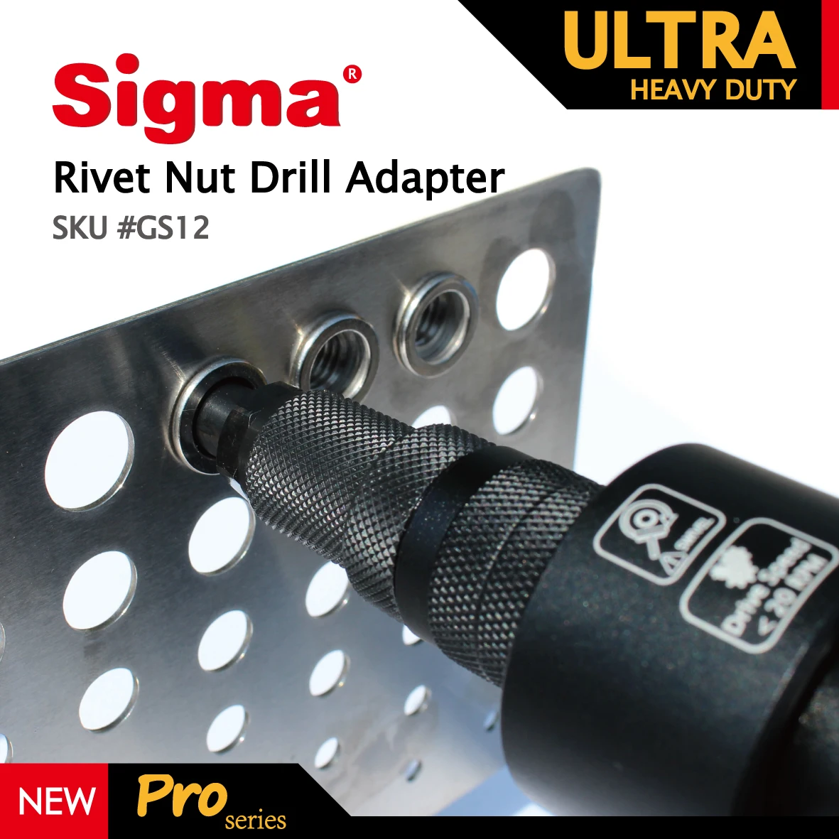 Sigma #GS12 ULTRA HEAVY DUTY Rivet Nut Drill Adapter Cordless or Electric power tool accessory alternative air rivet nut gun