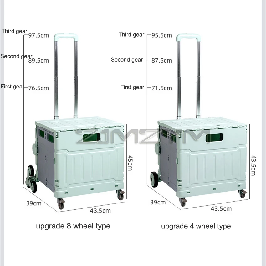 Outdoor Shopping Cart Supermarket Folding Shopping Cart Portable Camping Food Basket Trolley Cart Household Trolley Car