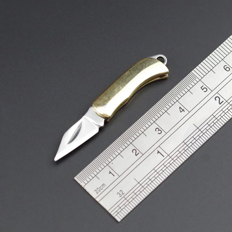 Brass Pocket Folding Knife Portable Keychain Letter Opener Multi Function EDC Outdoor Self Defense Tool knives CS Go Camp Tool