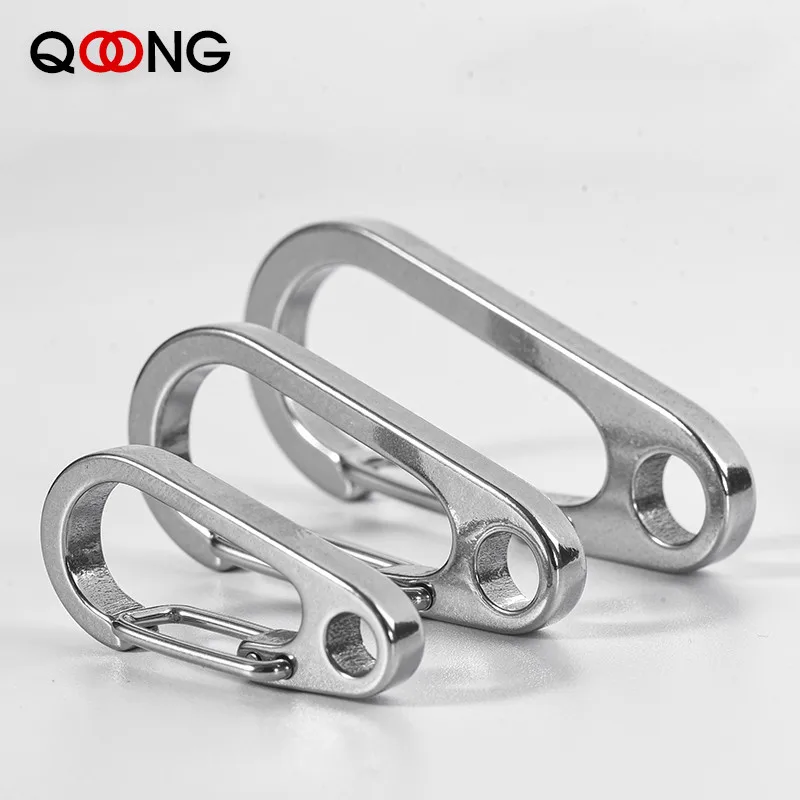 3 PCS Spring Clasp 304 Stainless Steel Keychain Quick Hanging Key Chain Pendant Outdoor Hook Backpack Buckle Waist Clasp Keyring