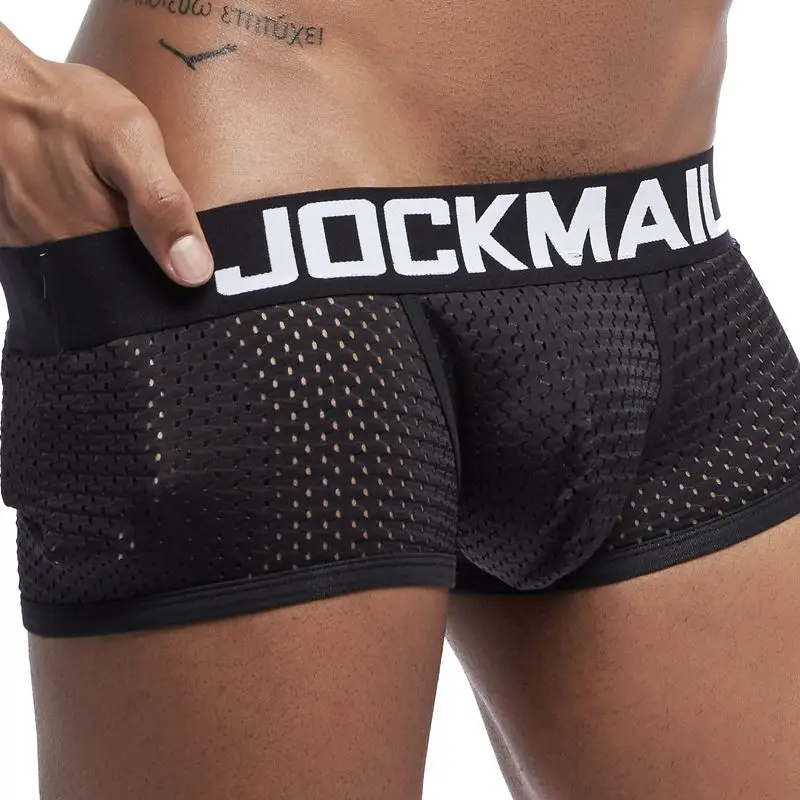 Jockmail brand Men Underwear Boxers Mesh Cuecas Boxers Men Boxer Homme Boxershorts Men Male Panties calzoncillos slip Breathable