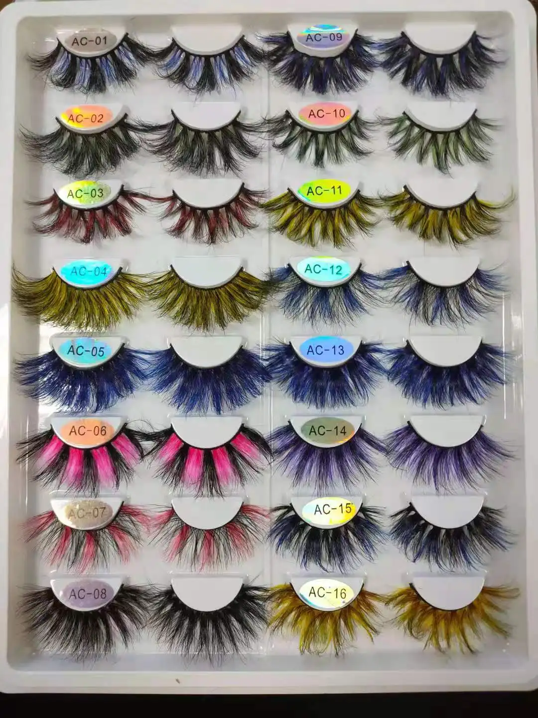 

Colorfull 25mm Mink Eyelash Color Strip Lashes Long Rainbow Long Eyelashes Dramantic Colored Eyelashes цветные ресницы