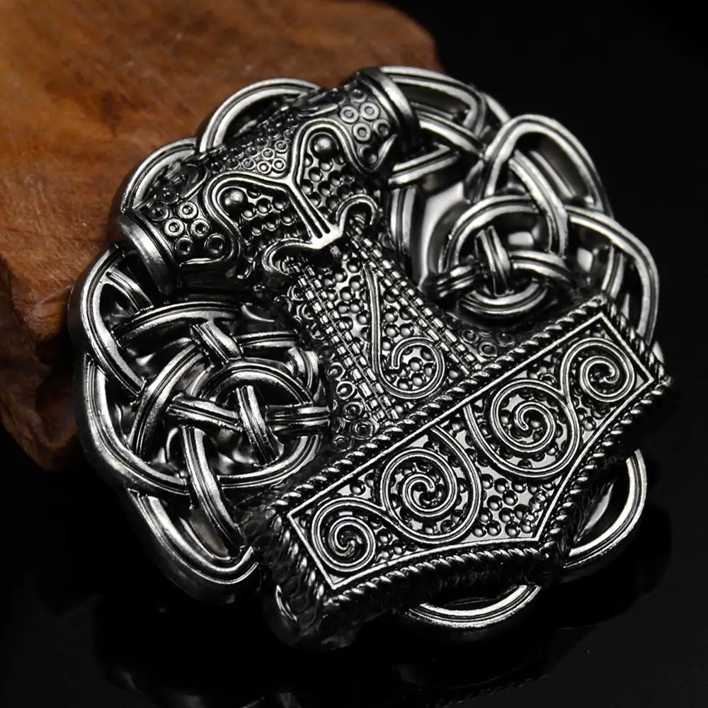 

Western Cowboy 3D Heavy Metal viking Hammer Belt Buckle Norse Mythology Hero king Odin Weapon Homemade Man Jeans Accessory Gift