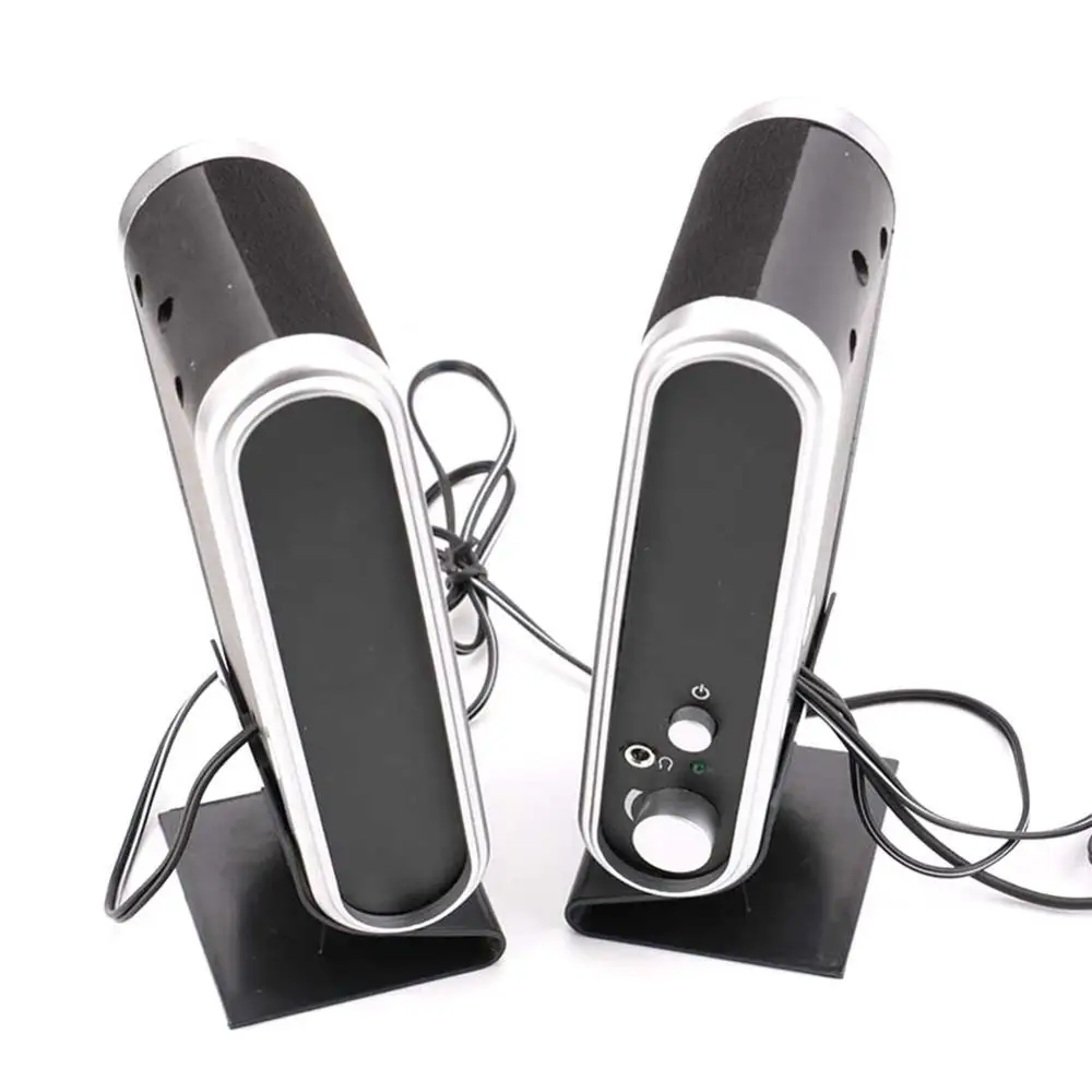 2Pcs Portable USB 3 5mm Stereo Loudspeaker Music for Desktop PC Laptop