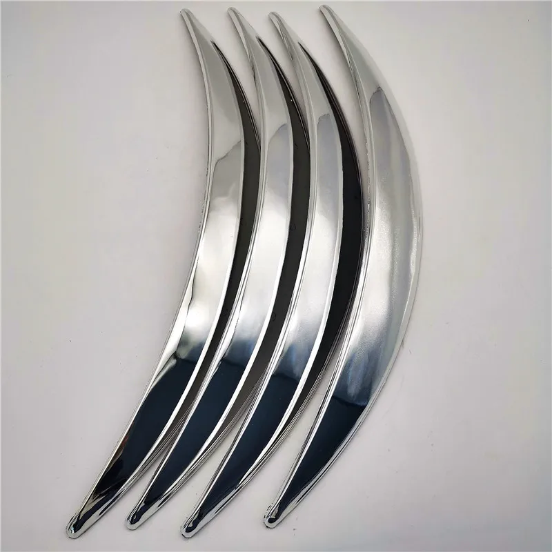 4pcs Chrome Car Wheel Eyebrow Arch Protector Trim Lips Fender Flares Universal