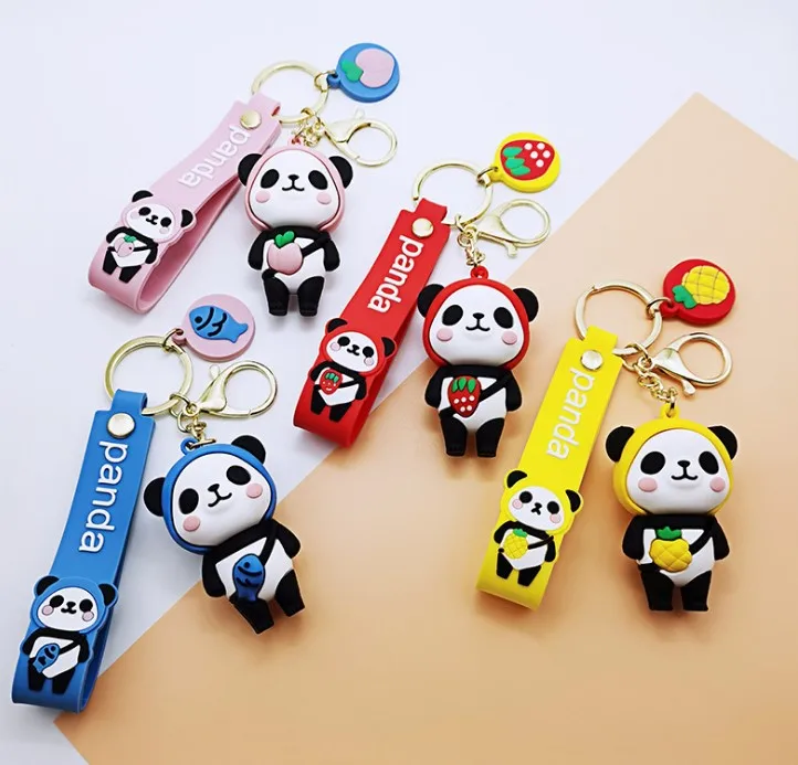 

20pcs Panda pendant car key chain men and women cute ring pendant jewelry chain girl bag Handbag Accessory