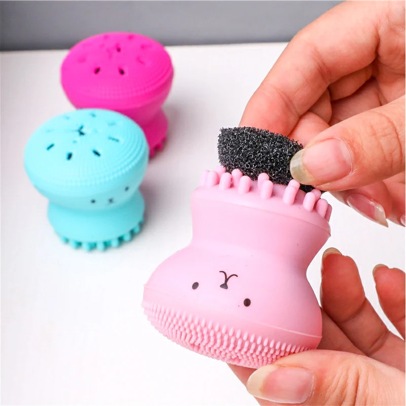 Silicone Face Cleansing Brush Pore Cleaner Exfoliato Facial Cleanser Octopus Shape Deep Foam Blackhead Face Scrub Washing Brush