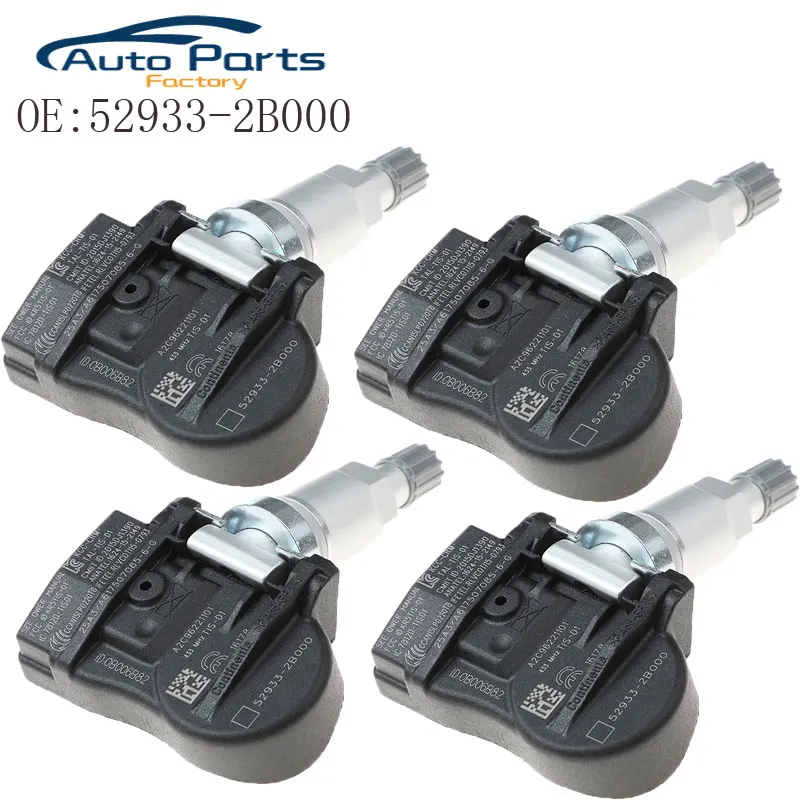 

4PCS New TPMS Tire Pressure Sensor For Hyundai Santa Fe Sonata 433MHZ 52933-2B000 529332B000