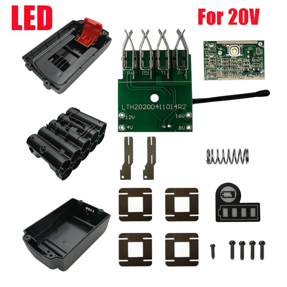 

LB2X4020 литий-ионный аккумулятор, пластиковый чехол, защита для зарядки, печатная плата, корпус для Black Decker 20 в 18 в, литиевый LBX2040