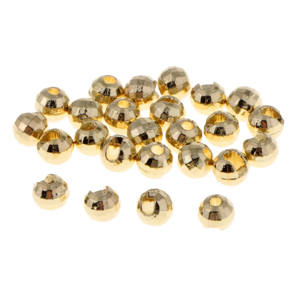 25pcs Tungsten Fly Tying Slotted Diamond Faceted Beads Nymph Head Beads 3mm