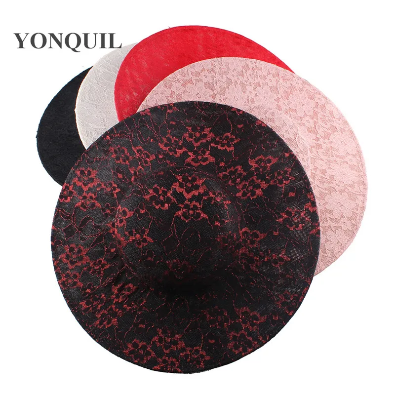 

Red Black Ivory 30 Lace Big Top Hat Party Fascinator Bases For Elegant Women Ladies Wedding Occasion Headpiece Church Headwear