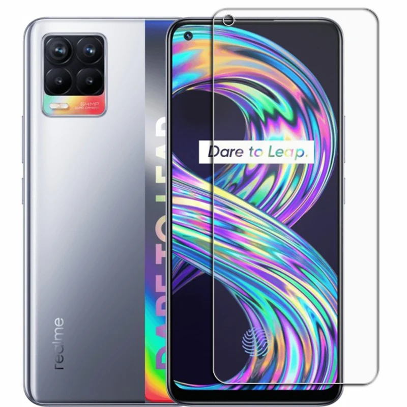 9H Kaca Tempered Pelindung Asli untuk Realme 8 4G 6.4 "RMX3085 Realme8 8Pro RMX3081 Film Penutup Pelindung Pelindung Layar