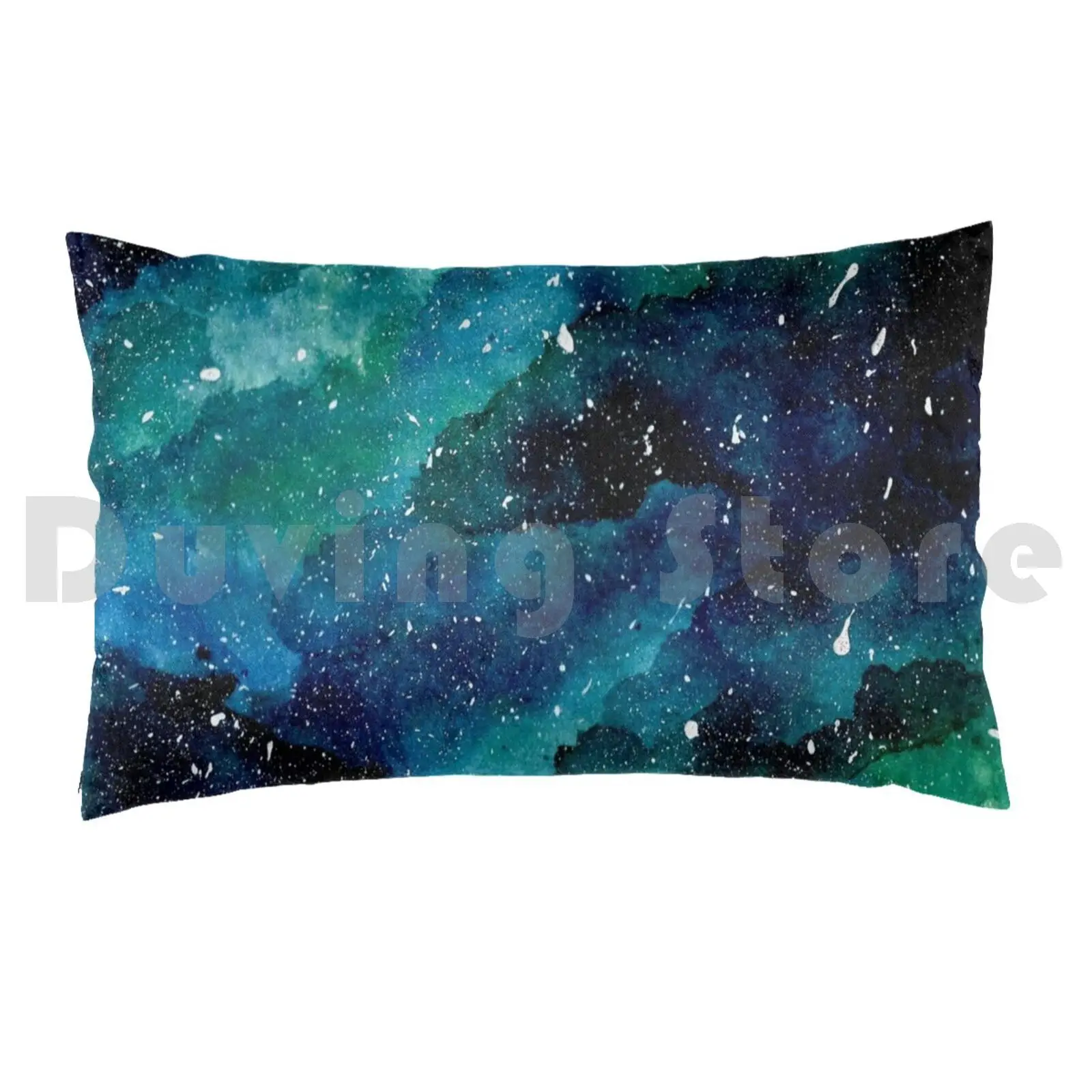 Emerald Galaxy Pillow Case Printed 50x75 Emerald Green Galaxy Universe Stars Nature Beautiful Pretty Natural