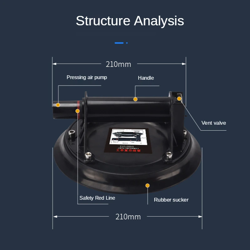 Vacuum sucker ceramic tile glass sucker with large suction suction hand pump sucker handling large floor tile sucker