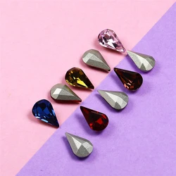 Tear Drop 3D PointBack Crystal Rhinestones Strass Stone Glass Diamond Nail Art Decoration For Jewelry Making Nailart Clothes