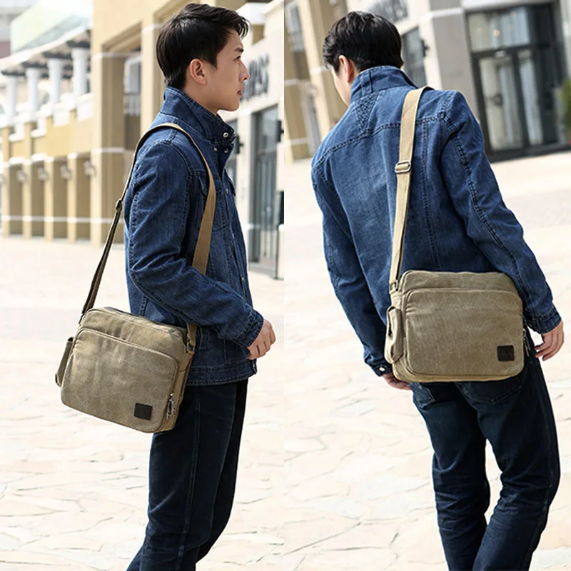 Men\'s Canvas Bag Vintage Messenger Bag Multifunction Canvas Bags High Quality Men Business Bag for Male Travel briefcase XA108WC