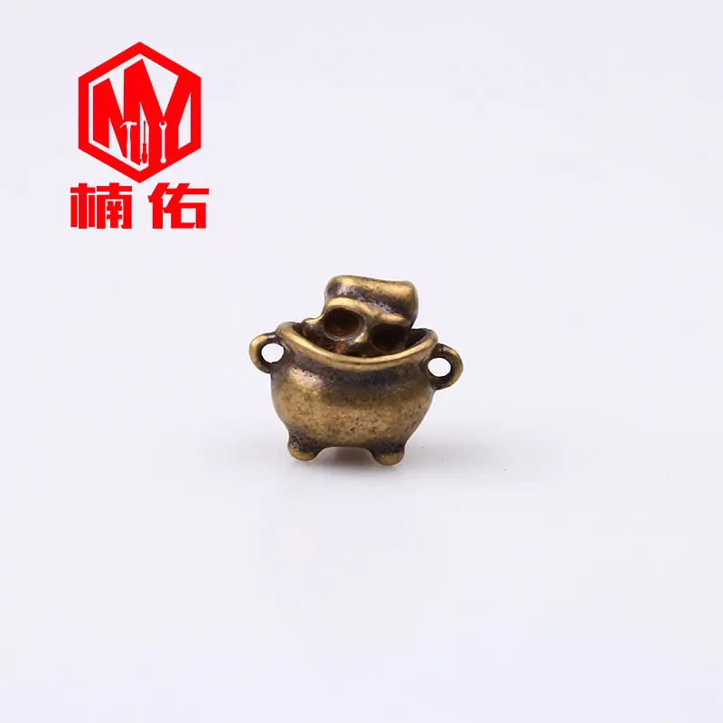 1PC Boiled Skull Tripod Retro Brass Copper Oxide EDC Paracord Beads Umbrella Rope Cord Lanyard Pendants Knife Beads