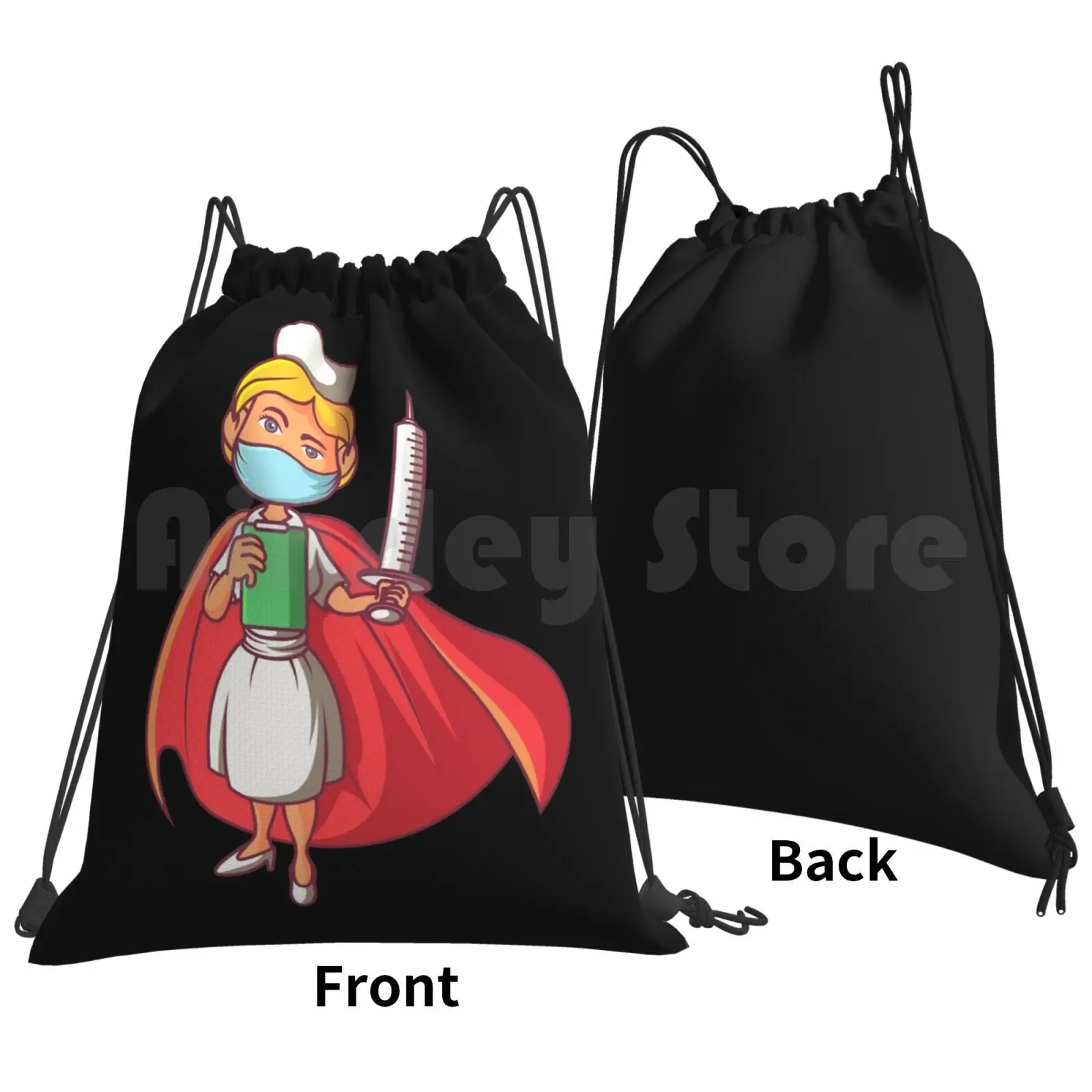 Super Nurse Backpack Drawstring Bags Gym Bag Waterproof Nurse Hero Superhero Super Medicine Physician