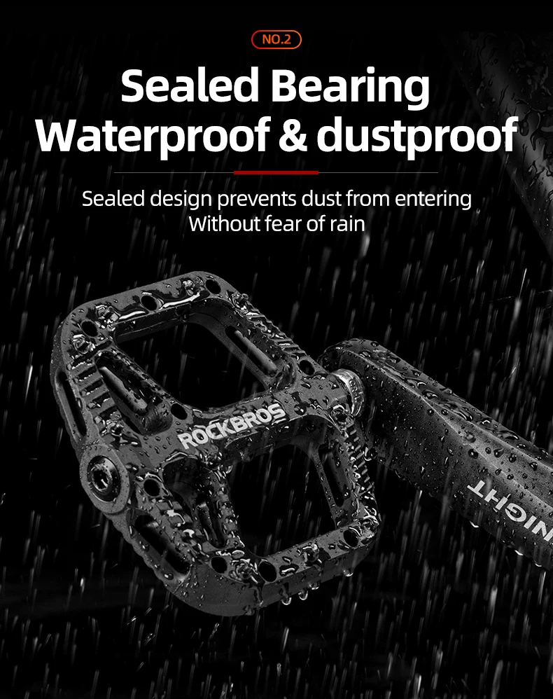 ROCKBROS Ultraleicht Dichtung Lager Fahrrad Pedale Radfahren Nylon Road bmx Mtb Pedale Flache Plattform Fahrrad Teile Zubehör – Detail 6