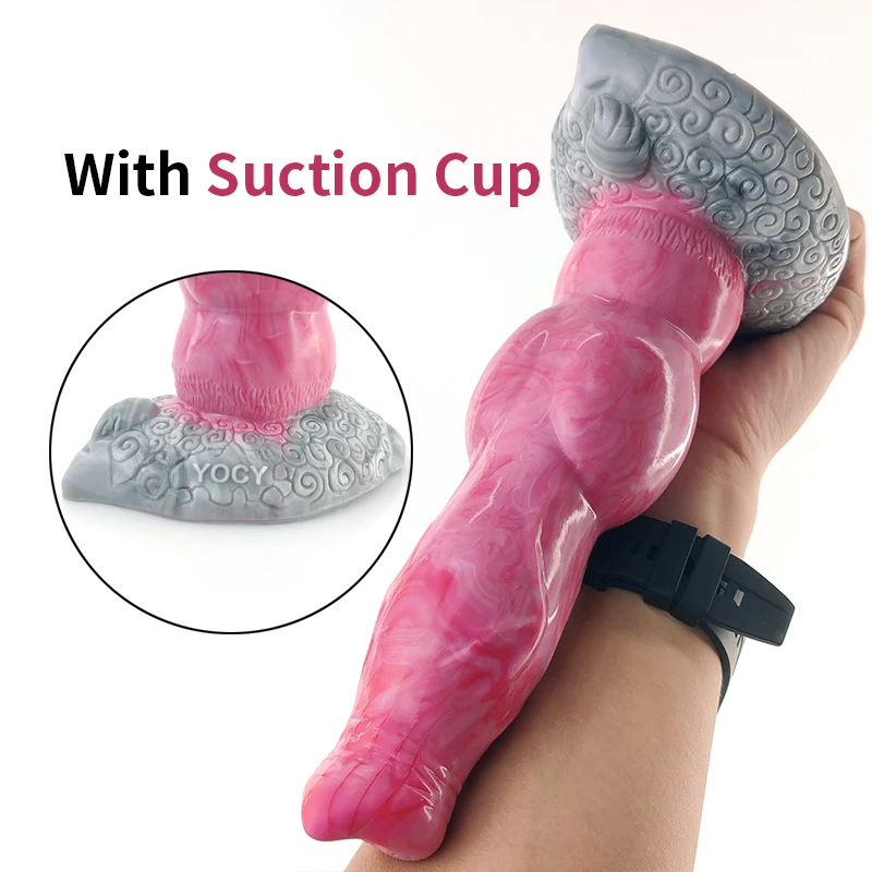 YOCY Huge Knot Dildo Wolf Dog Penis Realistic Animal Cock Sexy Toys Silicone Intimate Anal Butt Plug Masturbator With Sucker