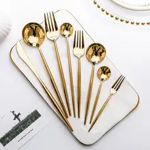 Gold Cutlery Set Forks Spoons Knives Stainless Steel #4