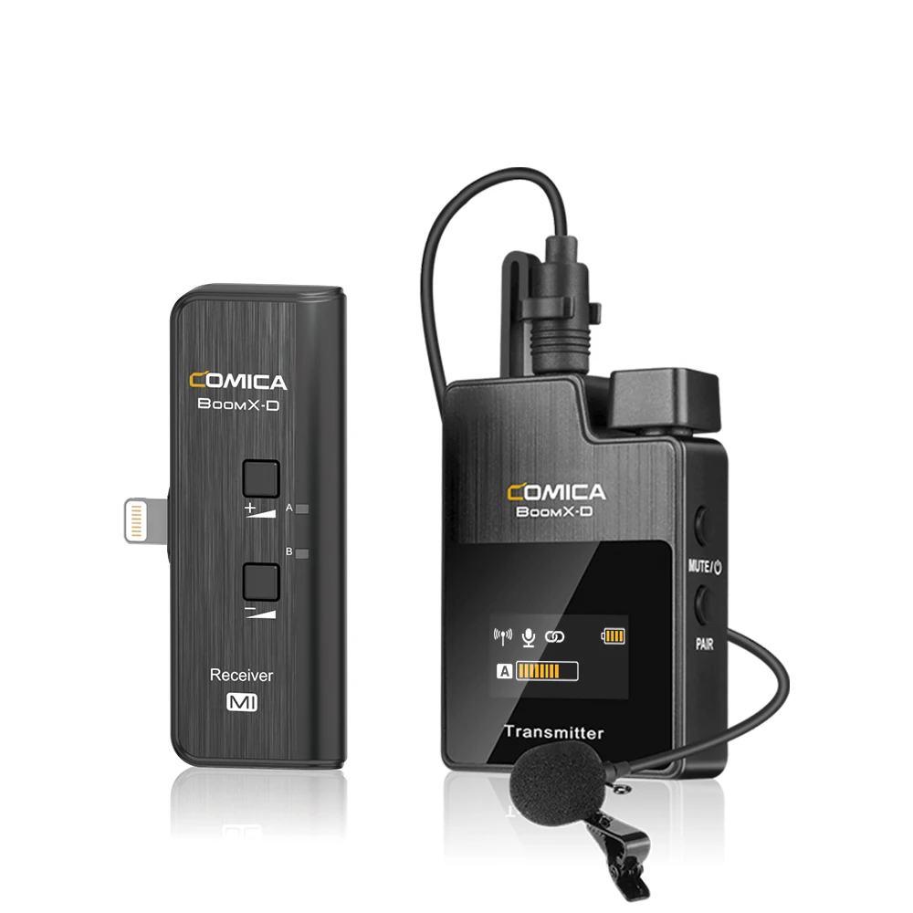 

Comica BoomX D MI1/2 2.4G Digital Wireless Microphone For iphone Smartphones iOS Video recording vs RODE GO Mic