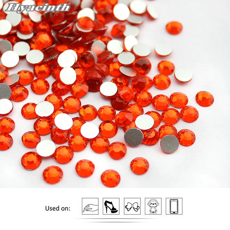 YL Top Quality Hyacinth Rhinestones, SS3-SS40(1440), Non Hot-Fix Flatback Strass Garment, Garment Stone, DIY Accessories